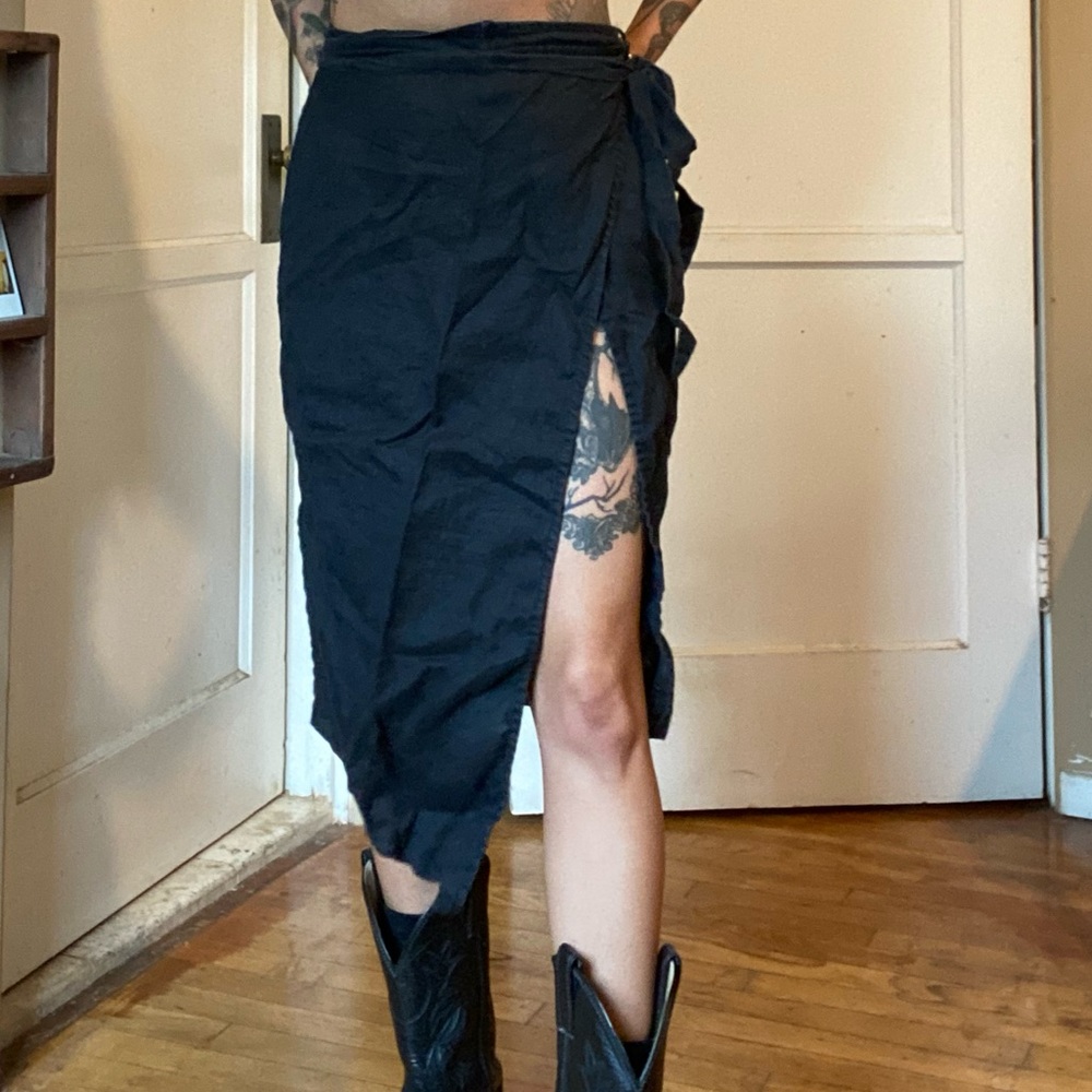 Linen wrap skirt